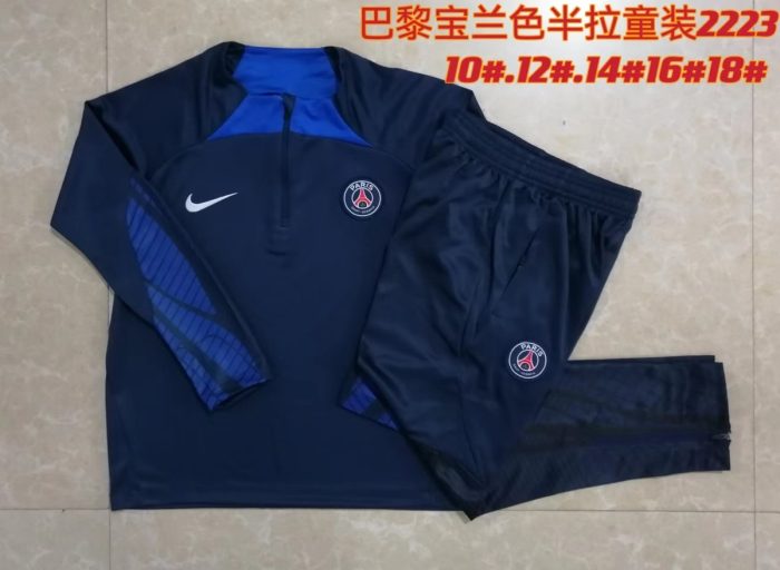 PSG 22/23 Half-Zip Jacket Kids Blue - 图片 3