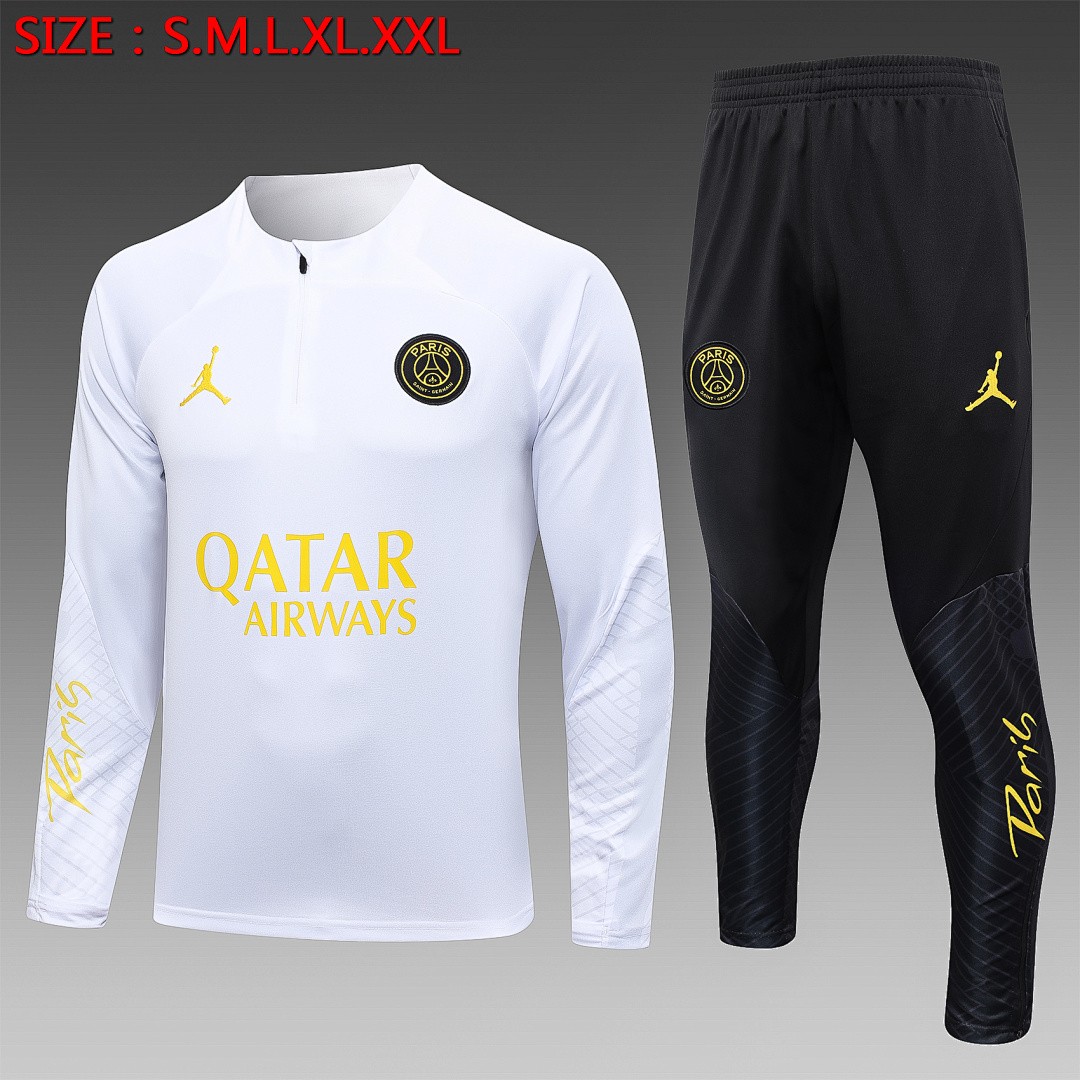 PSG 23/24 Jordan Half-Zip Jacket White