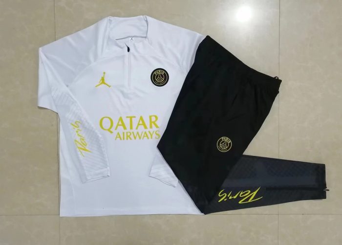 PSG 23/24 Jordan Half-Zip Jacket White - 图片 9