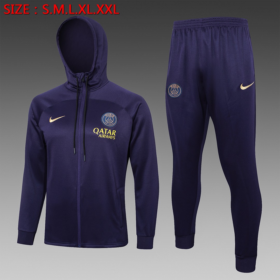 PSG 23-24 Half-Zip Hoodie Dark Purple