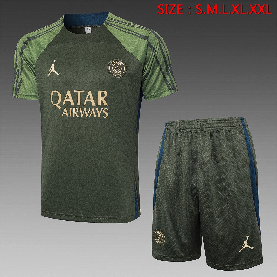 Paris Saint-Germain 24-25 Jordan Dark Green Short Sleeve Training Shirt