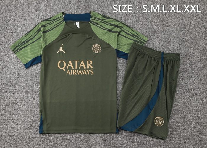 Paris Saint-Germain 24-25 Jordan Dark Green Short Sleeve Training Shirt - 图片 2