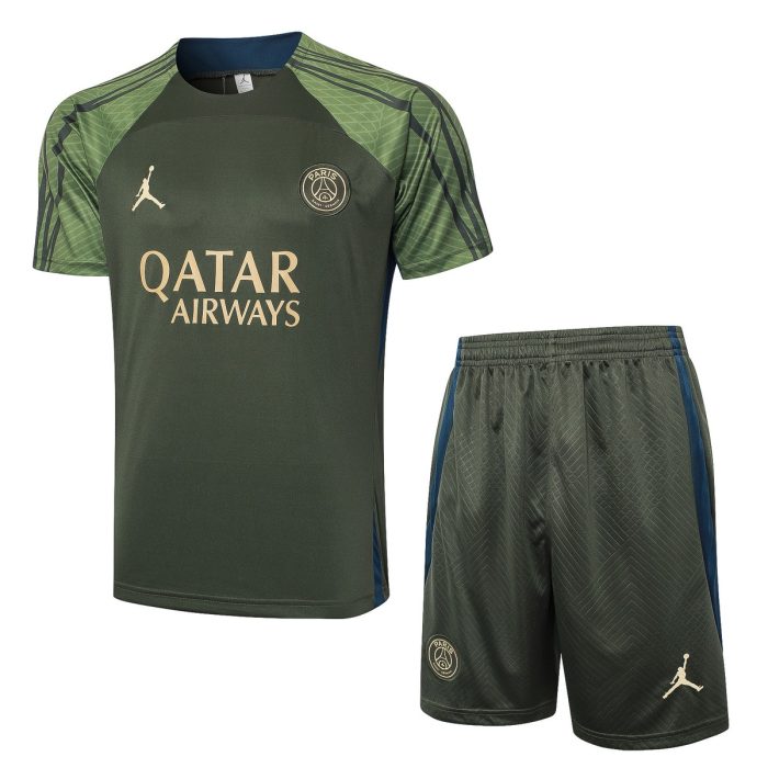 Paris Saint-Germain 24-25 Jordan Dark Green Short Sleeve Training Shirt - 图片 8