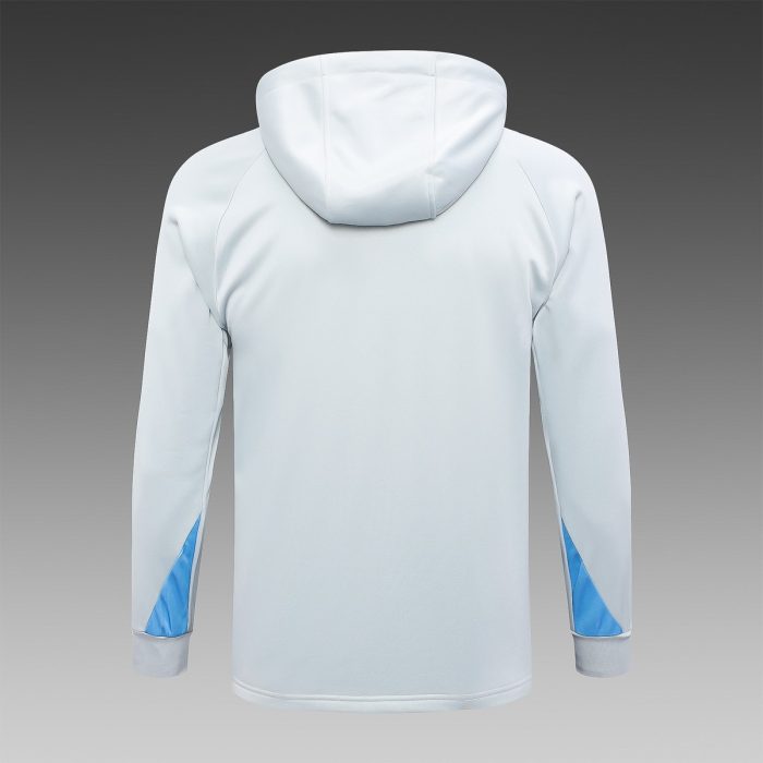 PSG 24-25 Half-Zip Hoodie Light Gray - 图片 8