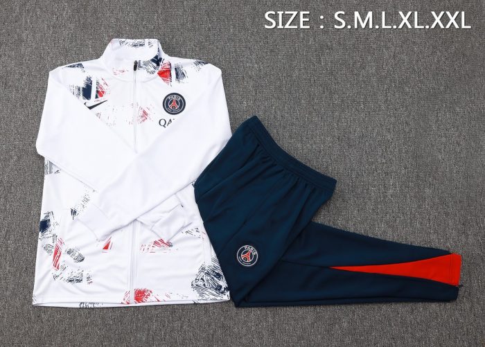 Paris Saint-Germain 24/25 White Spray Print Long Zip Jacket - 图片 2