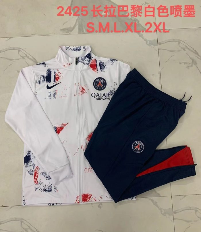 Paris Saint-Germain 24/25 White Spray Print Long Zip Jacket - 图片 9