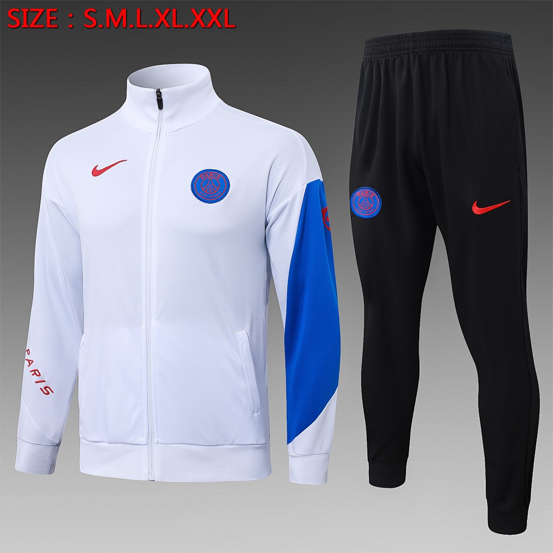 PSG 2025/26 Long Zip Jacket White