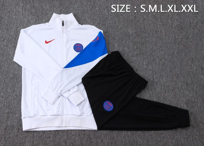 PSG 2025/26 Long Zip Jacket White - 图片 2