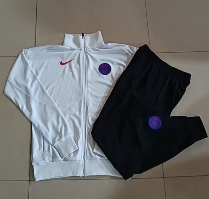 PSG 2025/26 Long Zip Jacket White - 图片 9