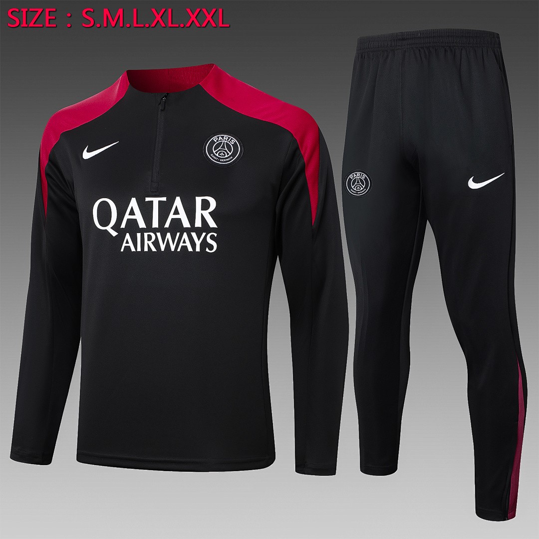 PSG 24-25 Black Half-Zip Jacket