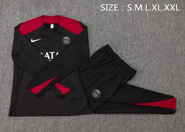 PSG 24-25 Black Half-Zip Jacket - 图片 2