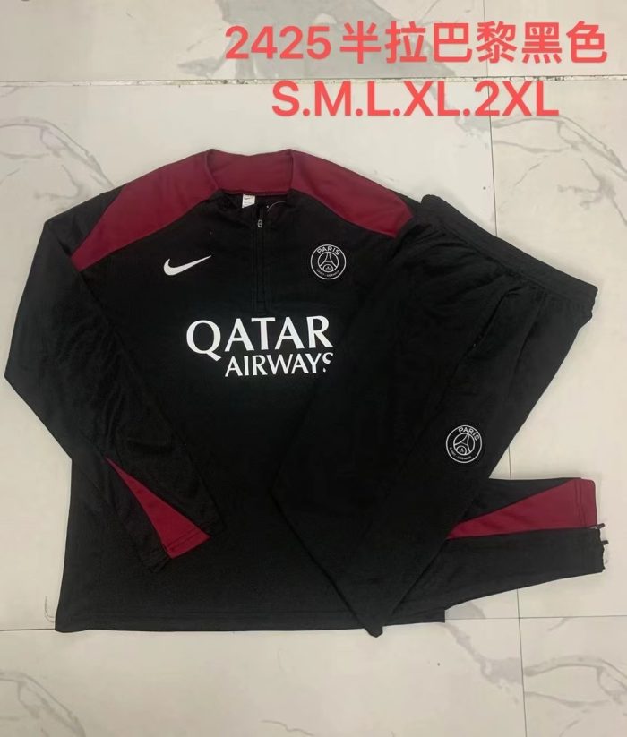 PSG 24-25 Black Half-Zip Jacket - 图片 9