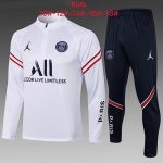PSG 21-22 Jordan Half-Zip Jacket White Kids