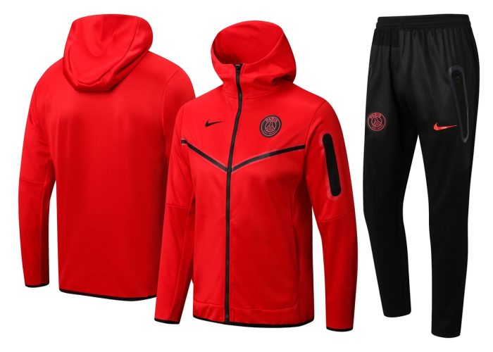 Nike Paris Saint-Germain 22/23 Red Long Zip Jacket with Hood - 图片 8