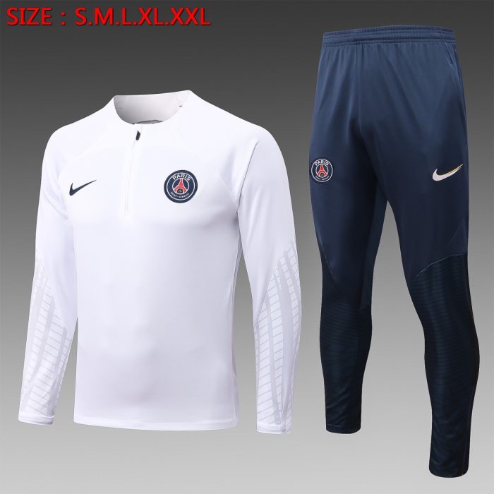 PSG 22/23 White Half-Zip Jacket - 图片 5