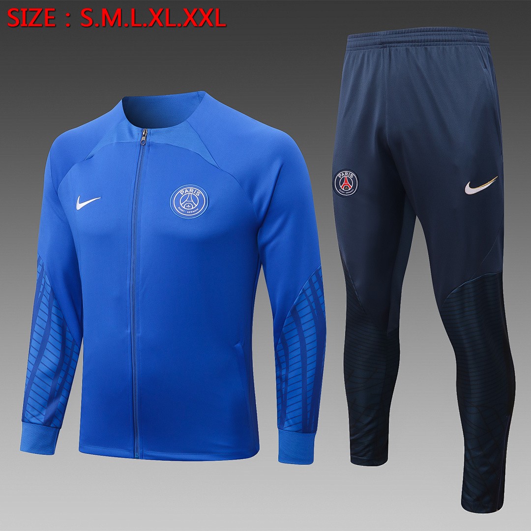 PSG 22/23 Long Zipper Jacket Colorful Blue