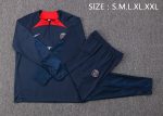 PSG 22/23 Half-Zip Jacket Navy Blue with Red Collar - 图片 2