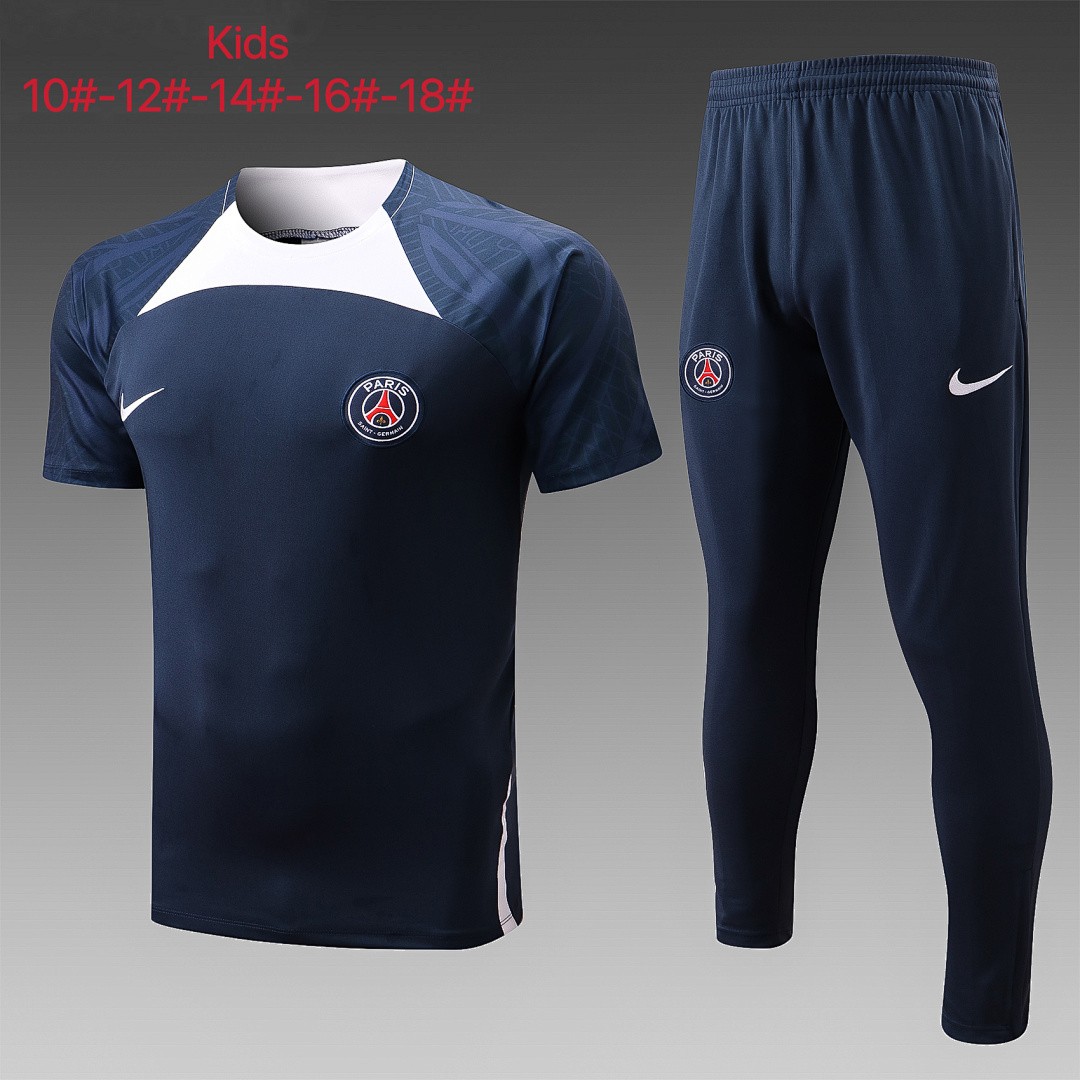 JER-7064_1 PSG 2022-2023 Navy Blue Kids Training T-Shirt - 图片 1