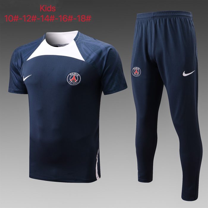 PSG 2022-2023 Navy Blue Kids Training T-Shirt - 图片 2