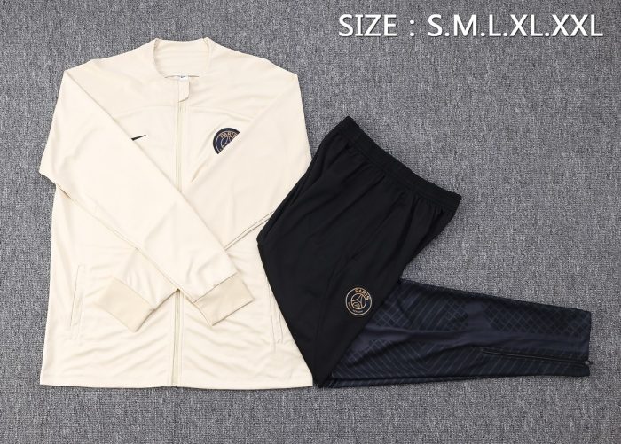 PSG 23-24 Long Zipper Jacket Apricot - 图片 2