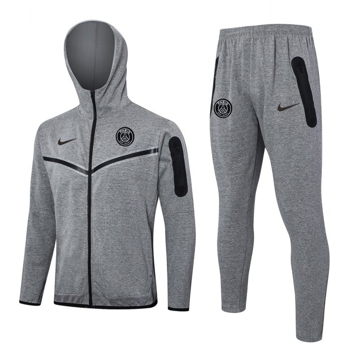 PSG 24-25 Long Zip Jacket with Hood in Gray - 图片 3