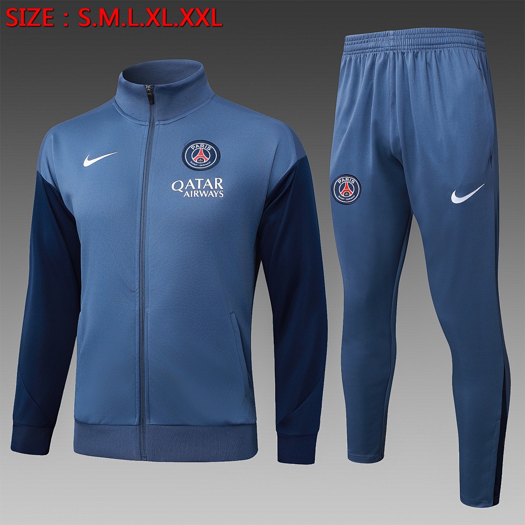Paris Saint-Germain Grey Long Zip Jacket