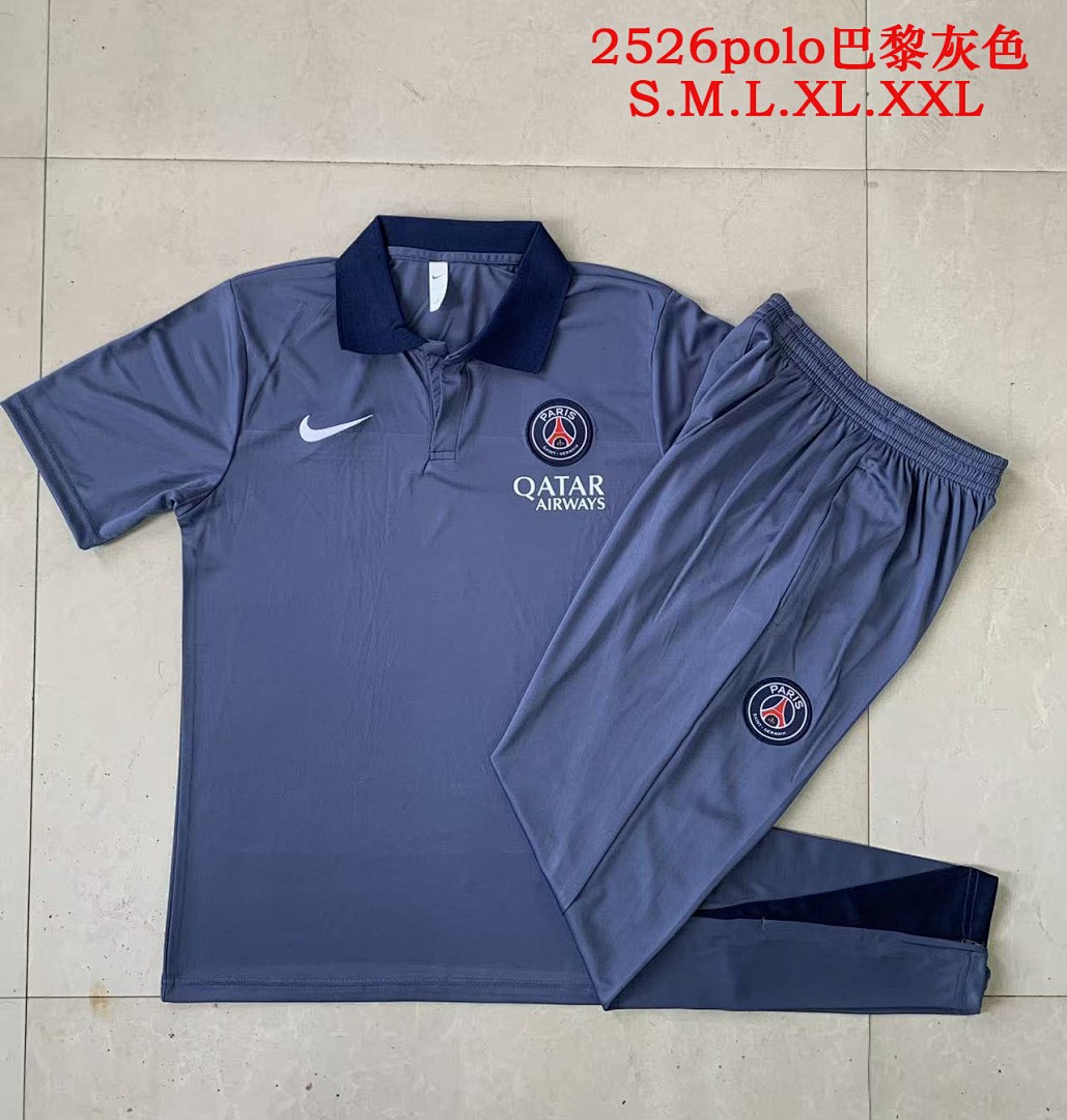 JER-7080_1 Paris Saint-Germain 2025/26 Polo Shirt Grey - 图片 1