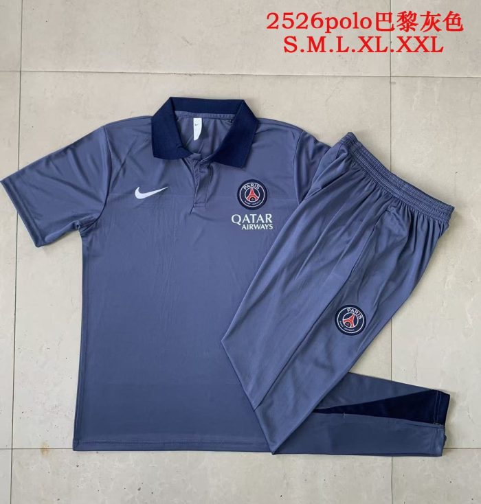 Paris Saint-Germain 2025/26 Polo Shirt Grey - 图片 2