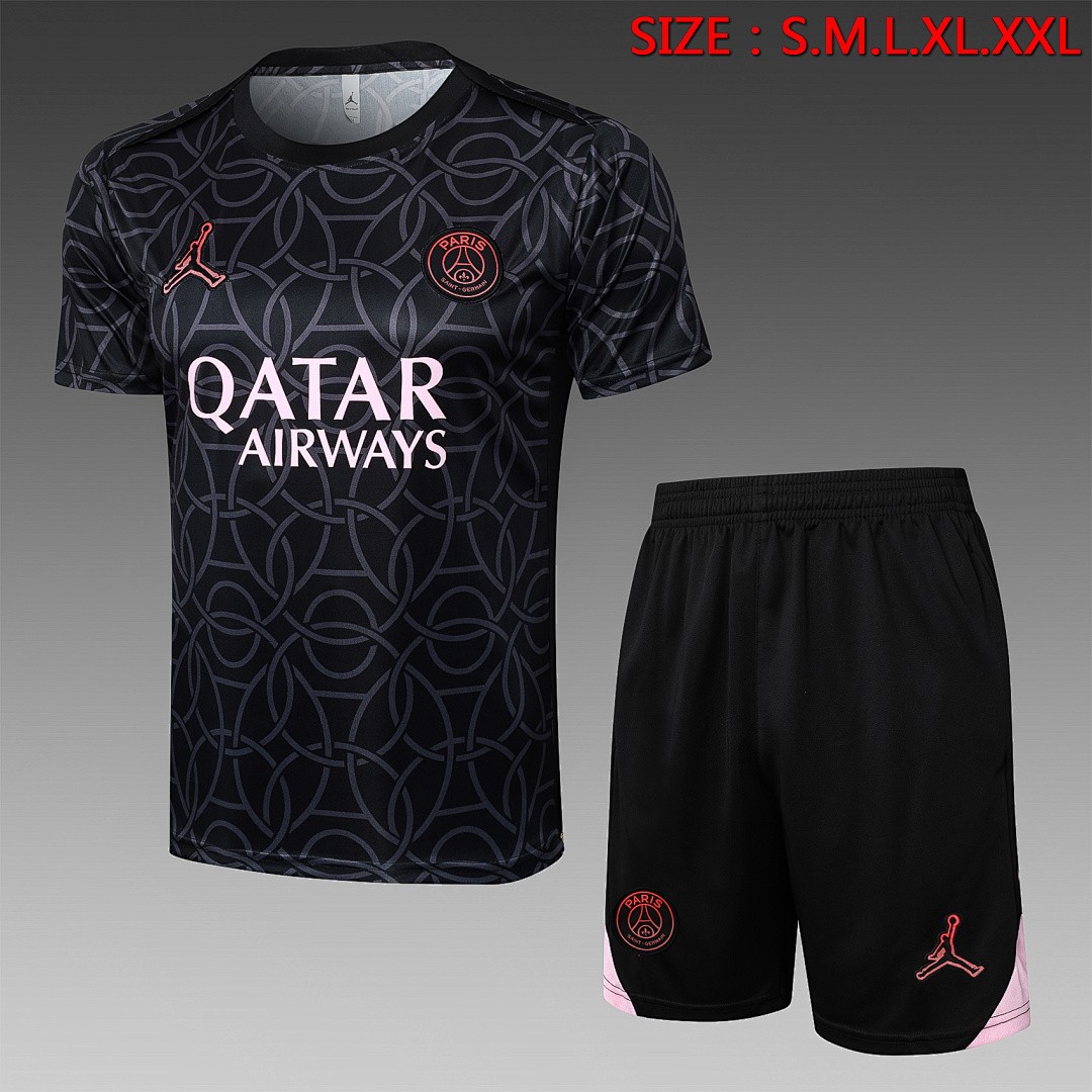 Paris Saint-Germain 24-25 Black Splatter Short Sleeve Training Shirt