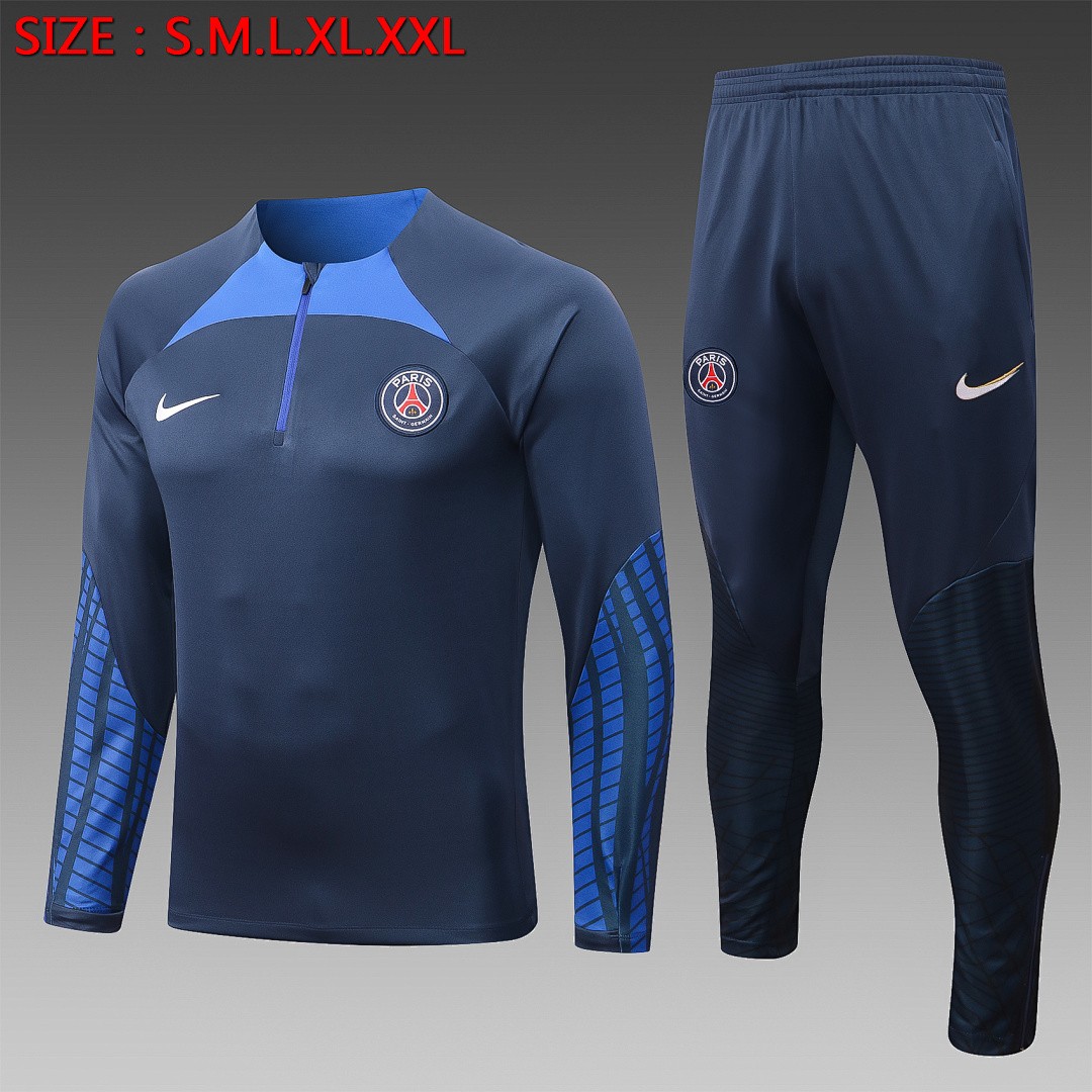 PSG 22/23 Half Zip Jacket Navy Blue