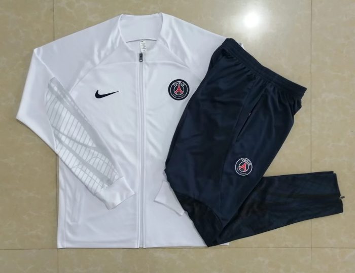 PSG 22-23 White Long Zip Jacket - 图片 9