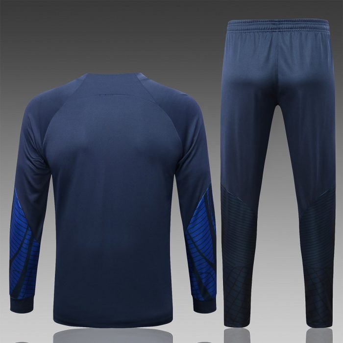 PSG 22/23 Long Zip Jacket Navy Blue - 图片 2