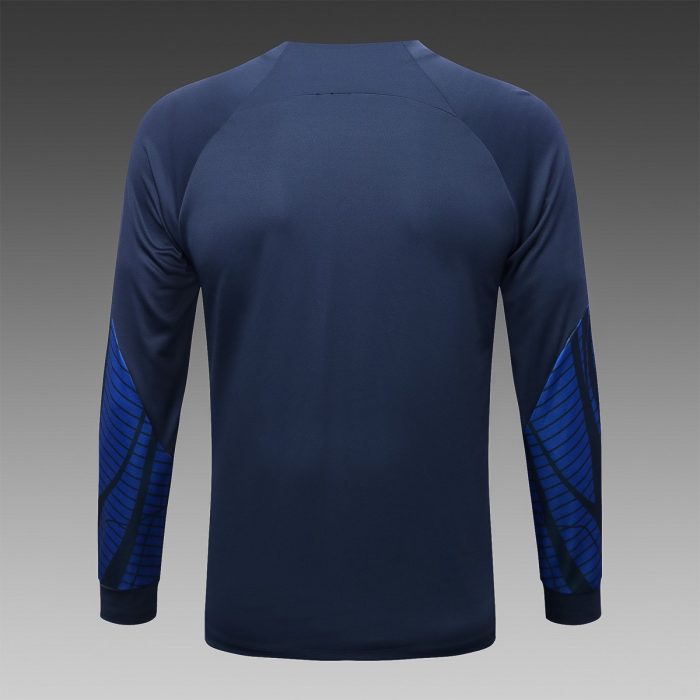 PSG 22/23 Long Zip Jacket Navy Blue - 图片 3