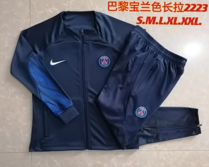 PSG 22/23 Long Zip Jacket Navy Blue - 图片 9