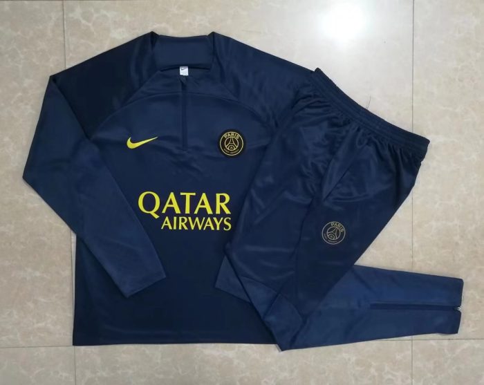 PSG 23-24 Half Zip Jacket Navy Blue - 图片 9