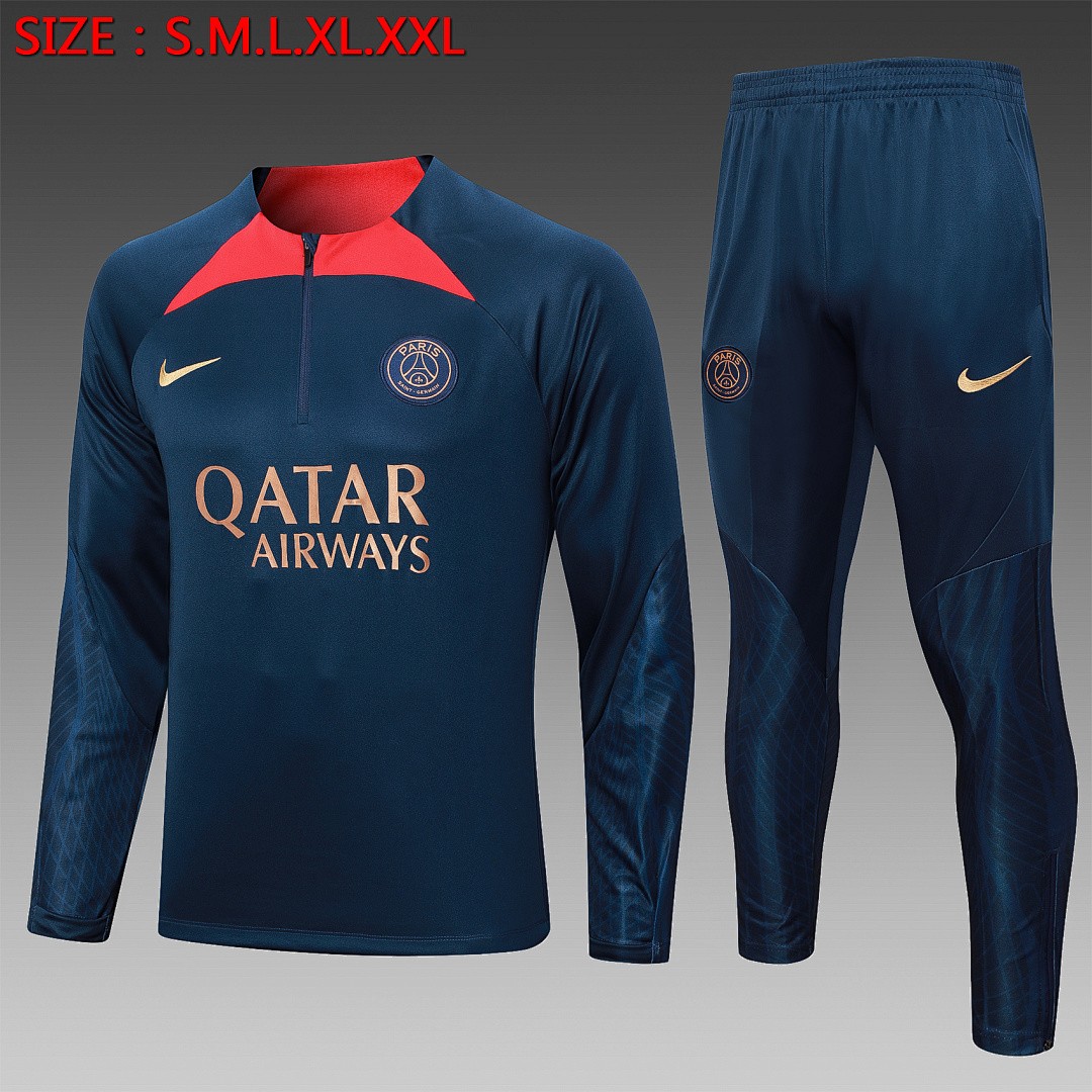 PSG 23-24 Half Zip Jacket Navy Blue