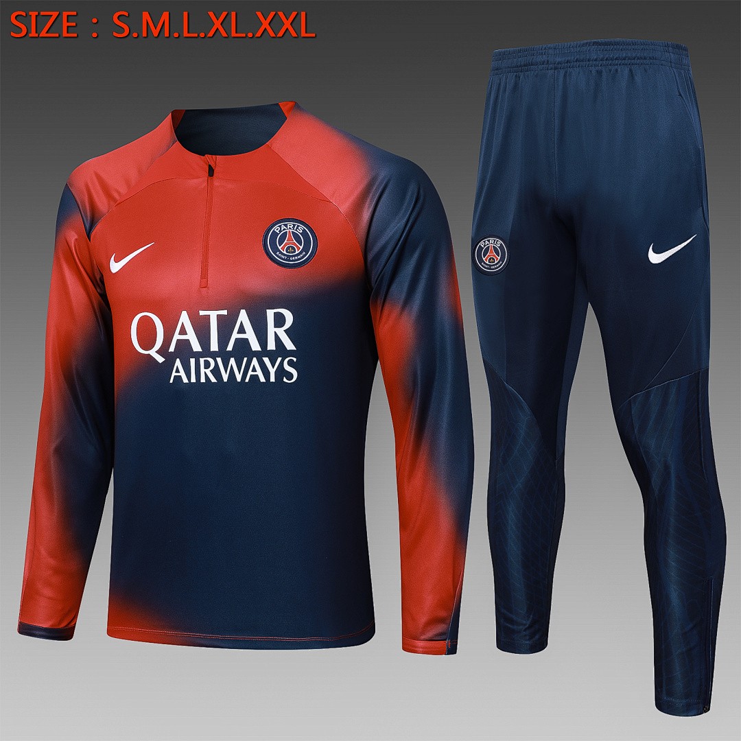 PSG 23-24 Red Splatter Half-Zip Jacket