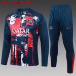 Paris Saint-Germain 24-25 Half-Zip Jacket Blue Splatter
