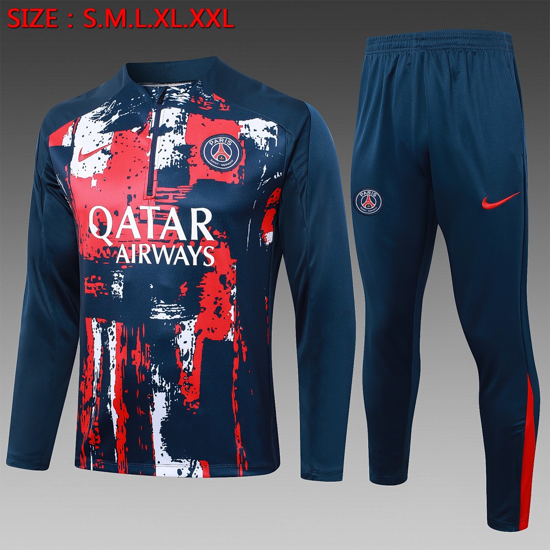 Paris Saint-Germain 24-25 Half-Zip Jacket Blue Splatter