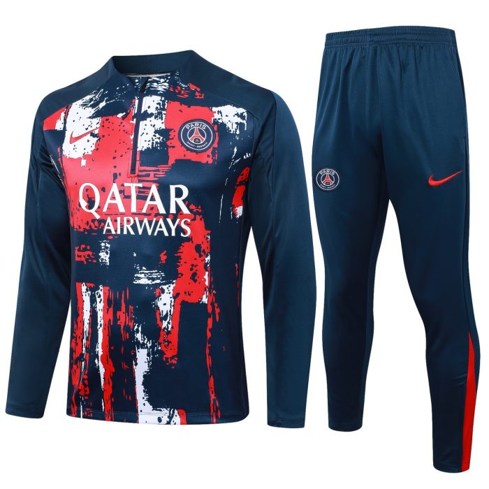 Paris Saint-Germain 24-25 Half-Zip Jacket Blue Splatter - 图片 8