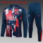 Paris Saint-Germain 24/25 Half-Zip Blue Splatter Kids