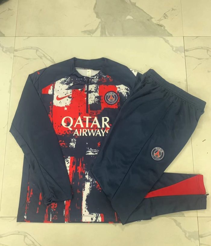 Paris Saint-Germain 24/25 Half-Zip Blue Splatter Kids - 图片 3