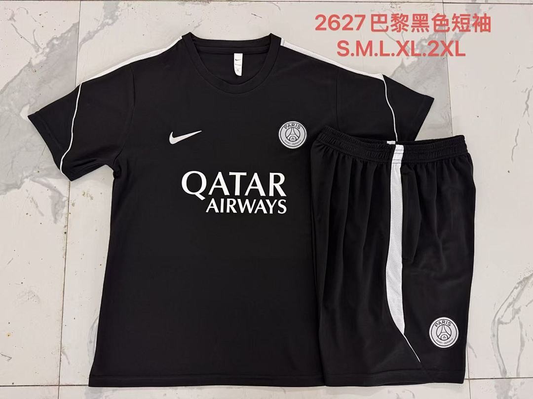 JER-7107_1 Paris Saint-Germain 26/27 Black Short Sleeve Training Shirt - 图片 1