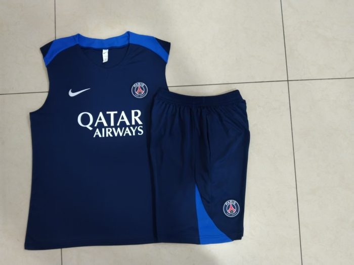 Paris Saint-Germain Blue Training Vest with Shoulder Color - 图片 9