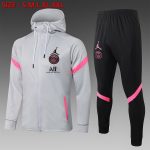 Paris Saint-Germain (PSG) Long Zip Hoodie with Pink Logo, Sizes S-2XL