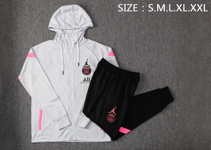 Paris Saint-Germain (PSG) Long Zip Hoodie with Pink Logo, Sizes S-2XL - 图片 2