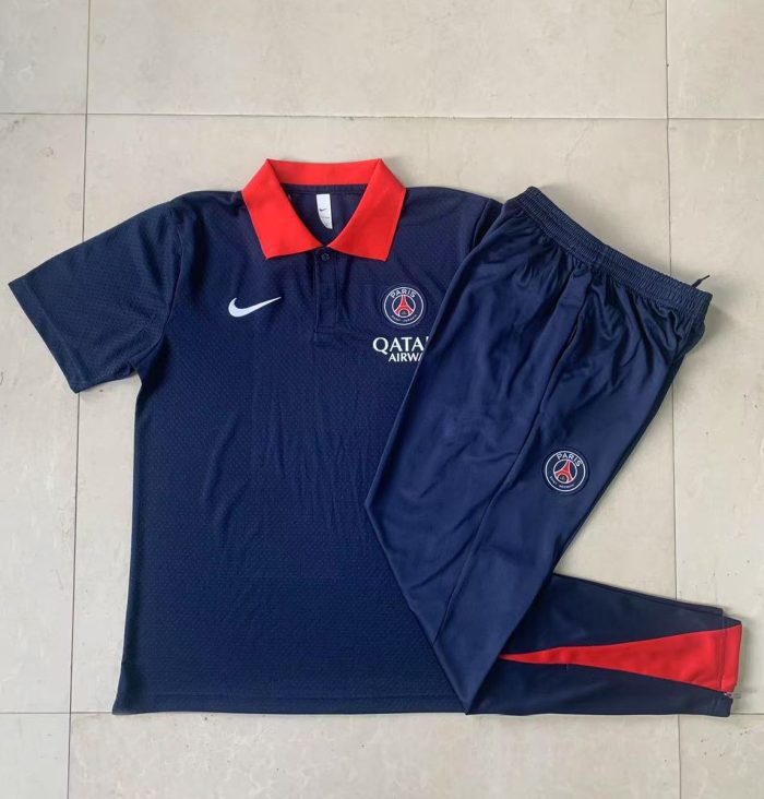 Paris Saint-Germain Polo Shirt in Turquoise with Red Collar - 图片 9