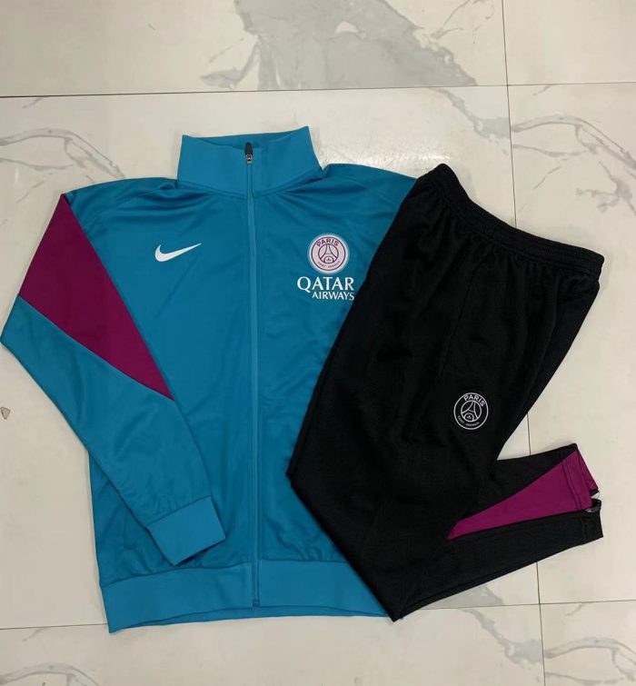 PSG 24/25 Long Zipper Jacket Kids Blue - 图片 4