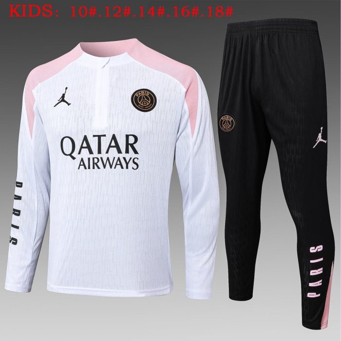 Jordan Paris White Half-Zip Jacket (Player Version) Kids - 图片 2