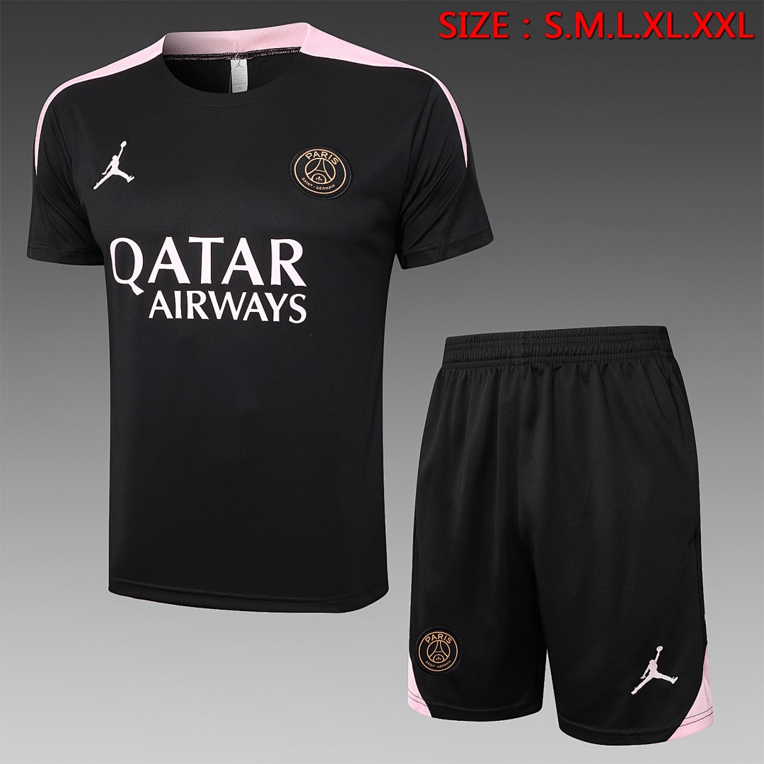 Jordan Paris 24/25 Black Short Sleeve (Pink Shoulder)